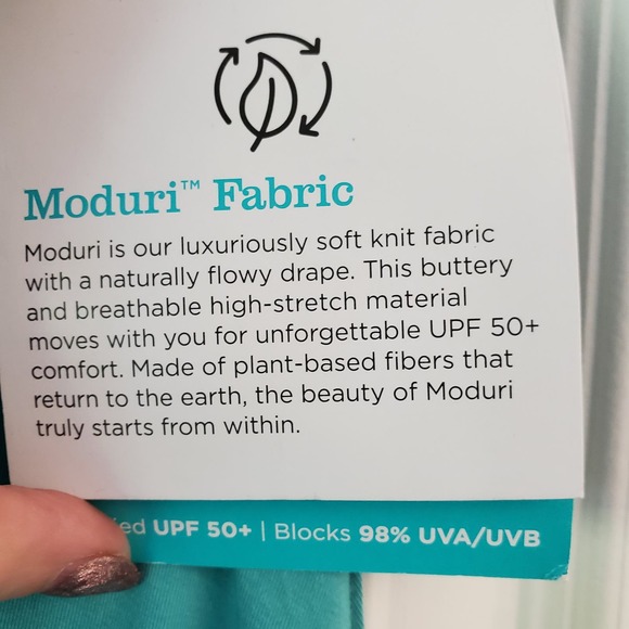 Coollibar Fabyan Turquoise Flared Maxi Skirt XXS Slinky Moduri UPF50 PullOn Slit - Picture 9 of 11